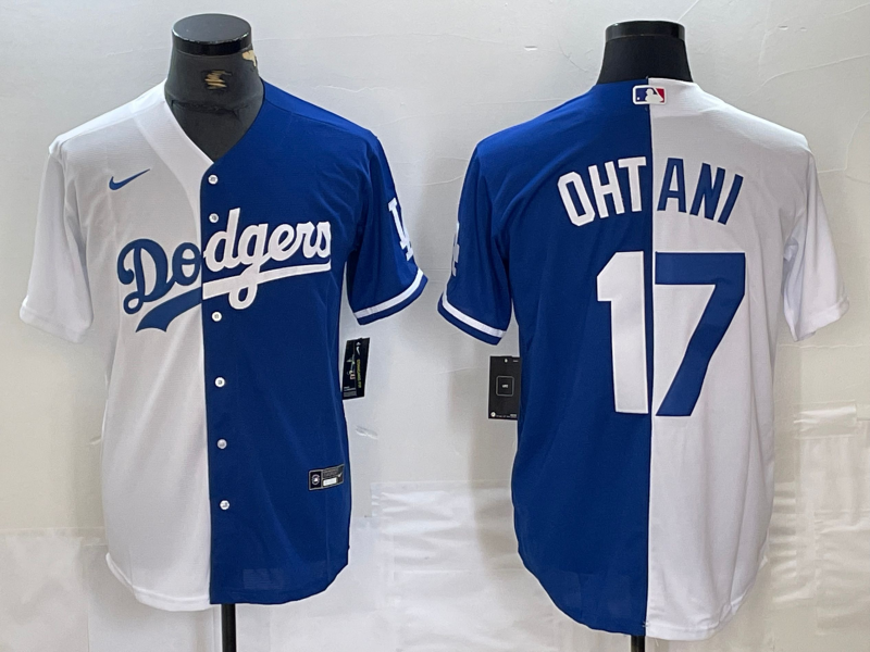 Men's Los Angeles Dodgers Shohei Ohtani #17 White/Blue Jersey